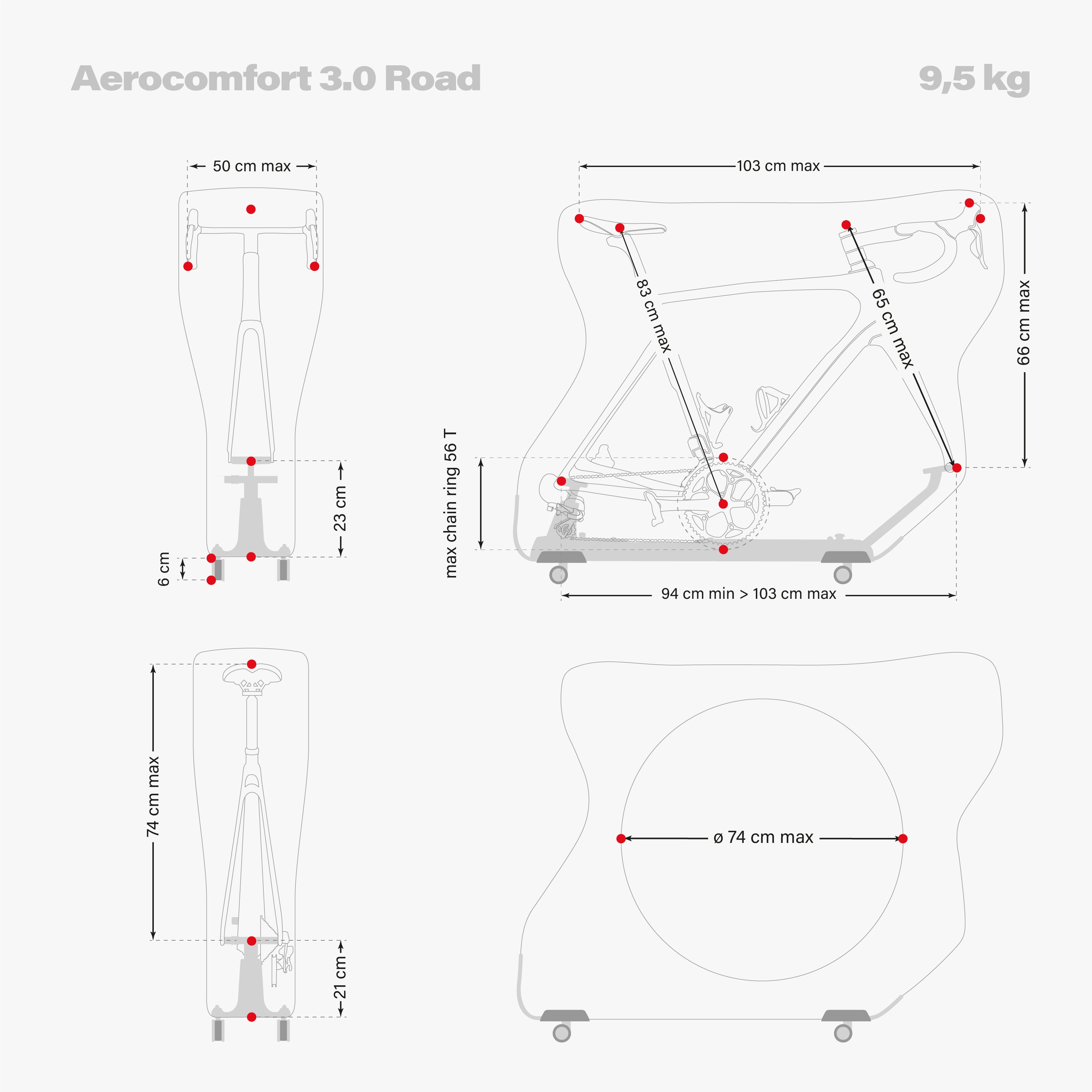 BOLSA PARA LLEVAR BICI DE CARRERA AEROCOMFORT 3.0